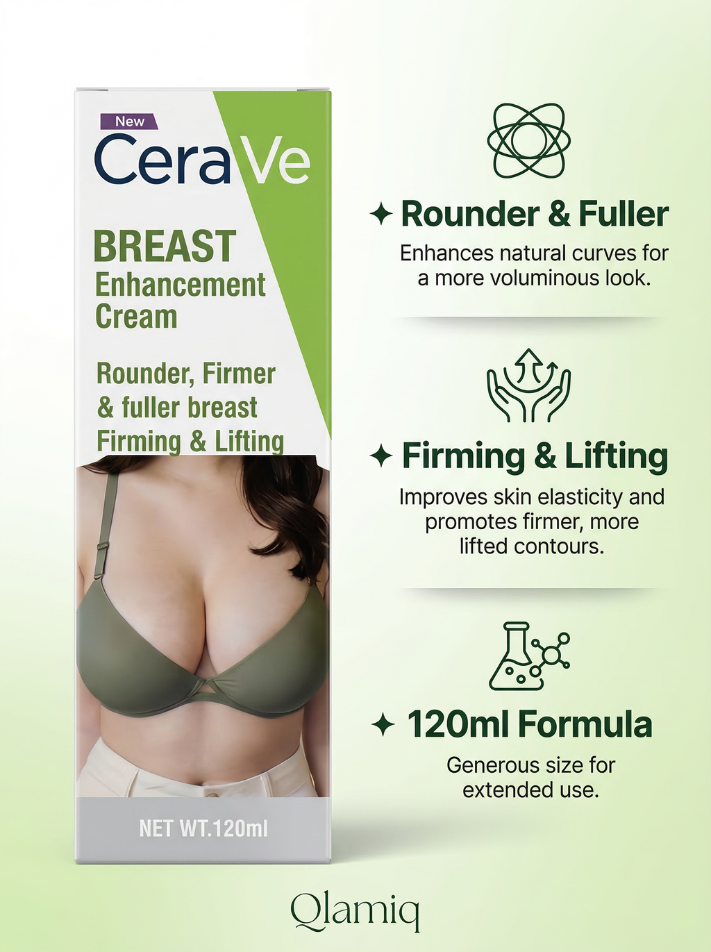 CeraVe Breast Enhancement Cream 120ml – Firming, Lifting & Fuller Breast Formula for Women